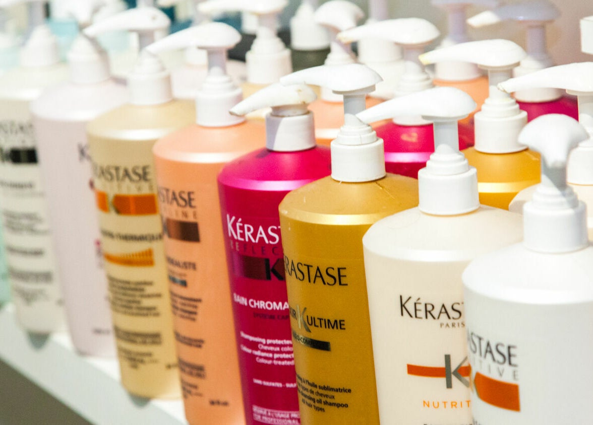 Kerastase haircare products at ML Hair Studio, San Francisco, California, US.