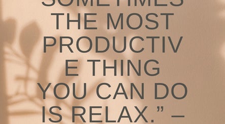Inspirational quote at Annies Reiki & Massage Therapy, Knottingley, England, GB: 'Sometimes the most productive thing you can do is relax.'