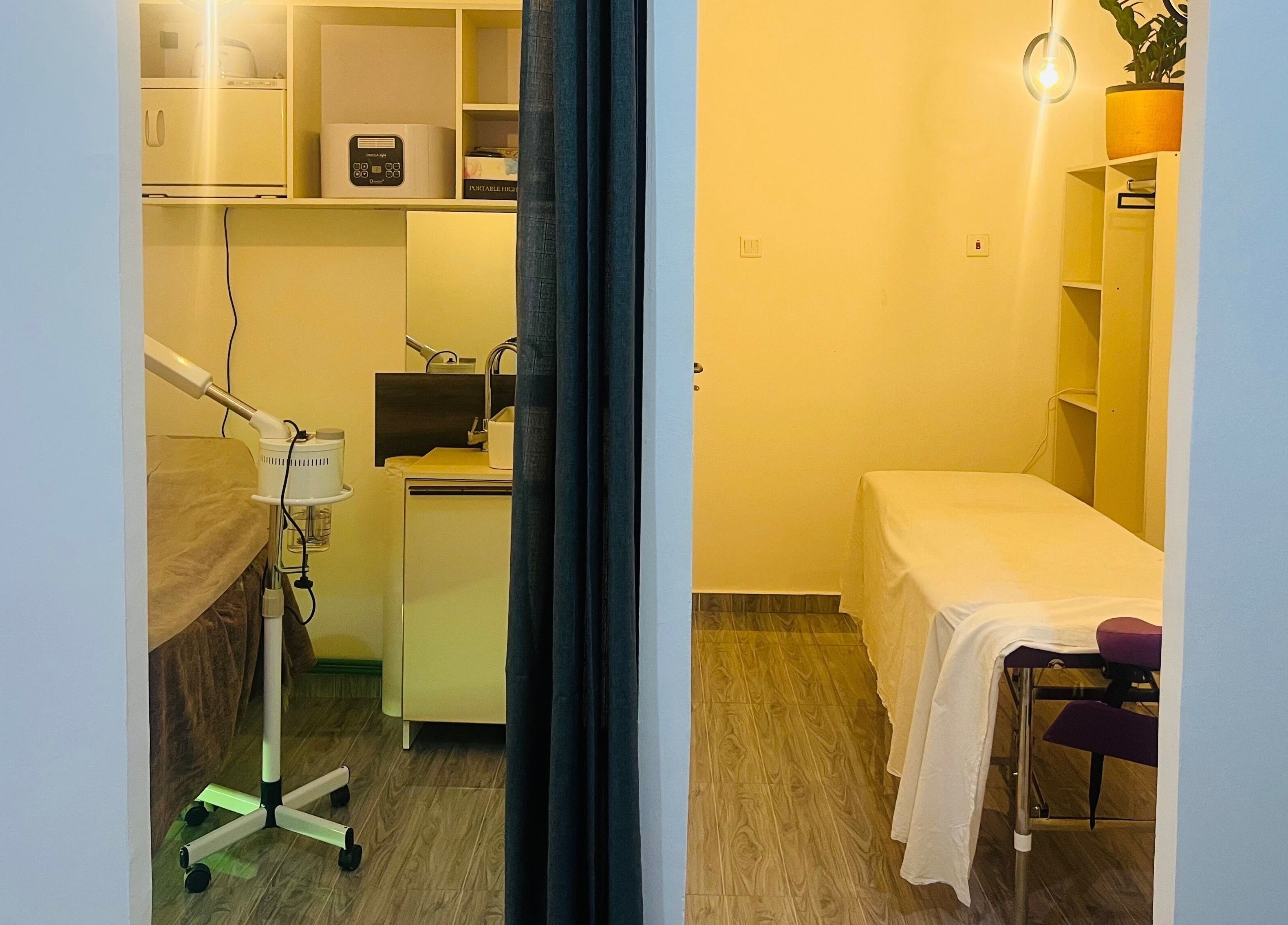 Relaxing treatment rooms at Ronexe Beauty Hub in Greater Accra Region, GH, offering serene spa experiences.