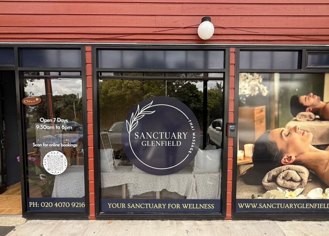 Exterior view of Sanctuary Glenfield, Auckland, NZ - a beauty and wellness sanctuary.