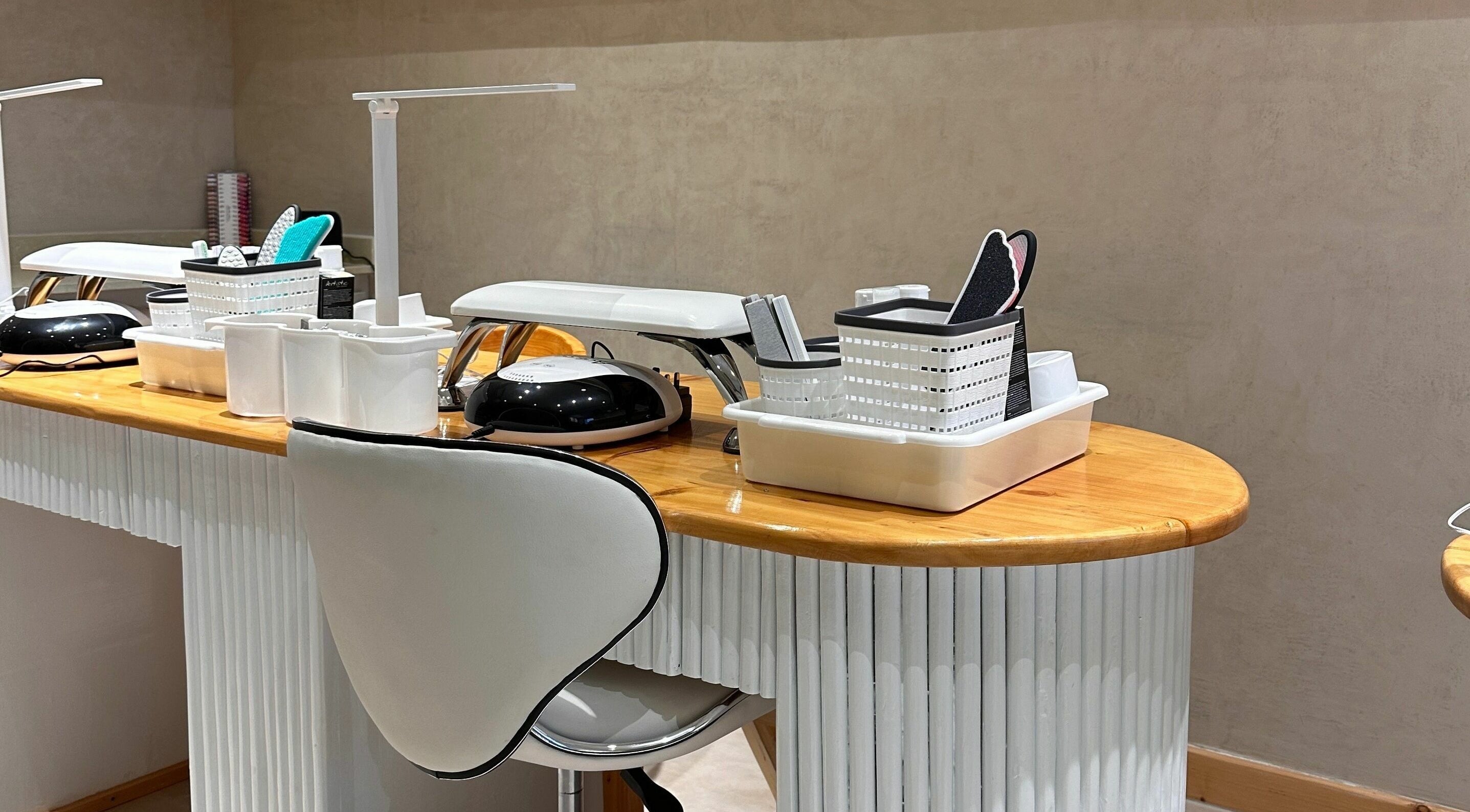 Manicure station at Nuba Spa in Nairobi, Nairobi County, KE, featuring modern tools and sleek design.