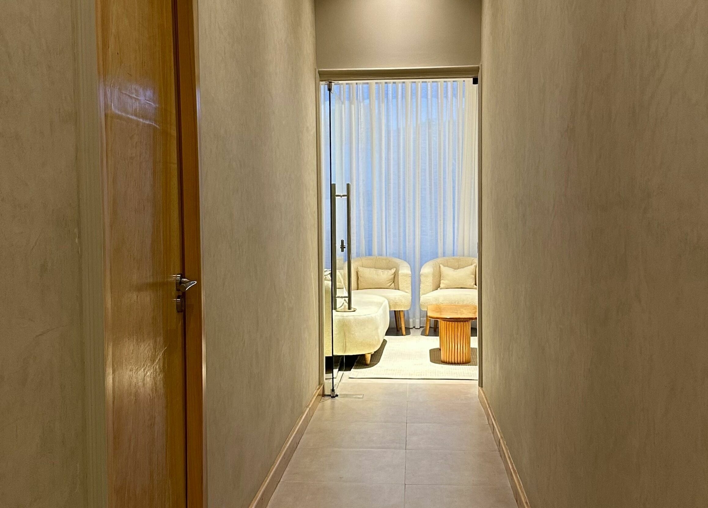 Elegant corridor leading to serene lounge area at Nuba Spa, Nairobi, Nairobi County, KE.