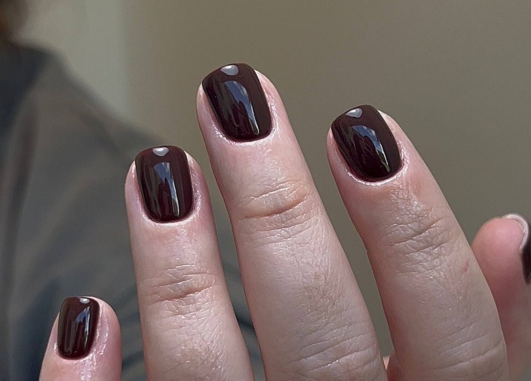 Stylish dark manicure at Coco Nail Studio, Cardiff, Wales, GB.