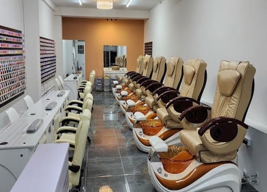 Elegant pedicure chairs at Pro Nails and Beauty Spa, Auckland, Auckland, NZ, offering a serene ambiance.