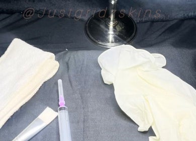 Skincare tools and gloves on display at JustGridzSkins, Pretoria, Gauteng, ZA, highlighting a professional setting.