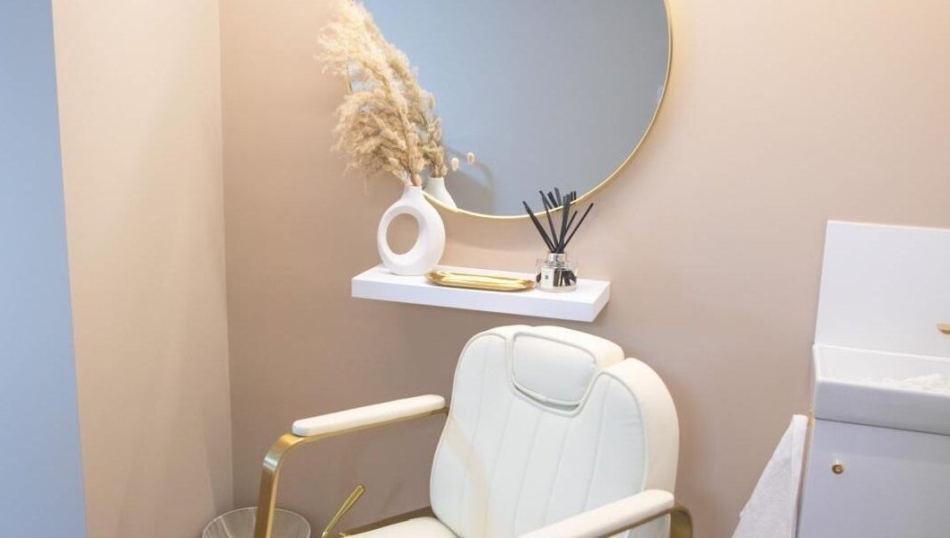 Elegant beauty chair and decor at Charlotte Elizabeth, Assington, England, GB.