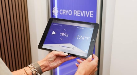 Tablet displaying Cryo Revive Manchester controls, located in Manchester, England, GB.