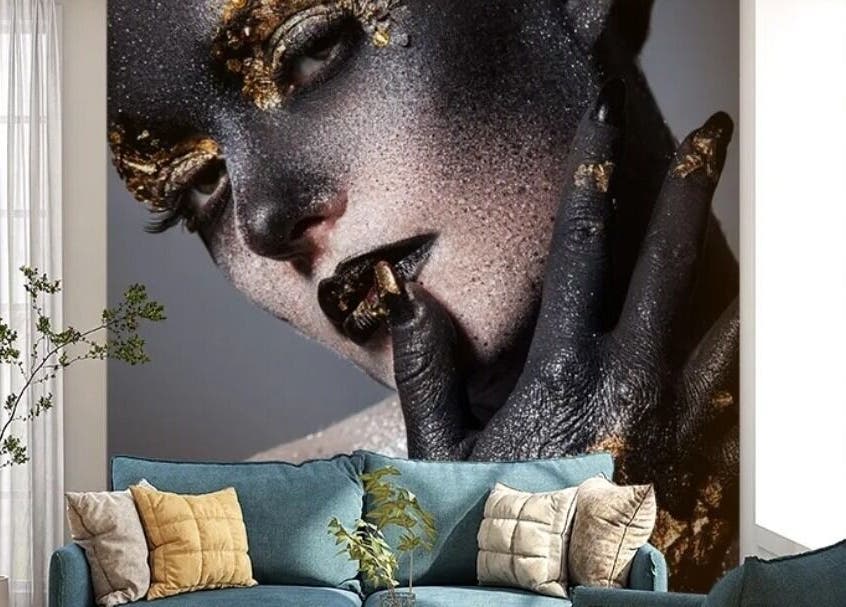 Striking modern art decorates Tarasht venue in Tehran, Tehran Province, IR, with a glamorous display.