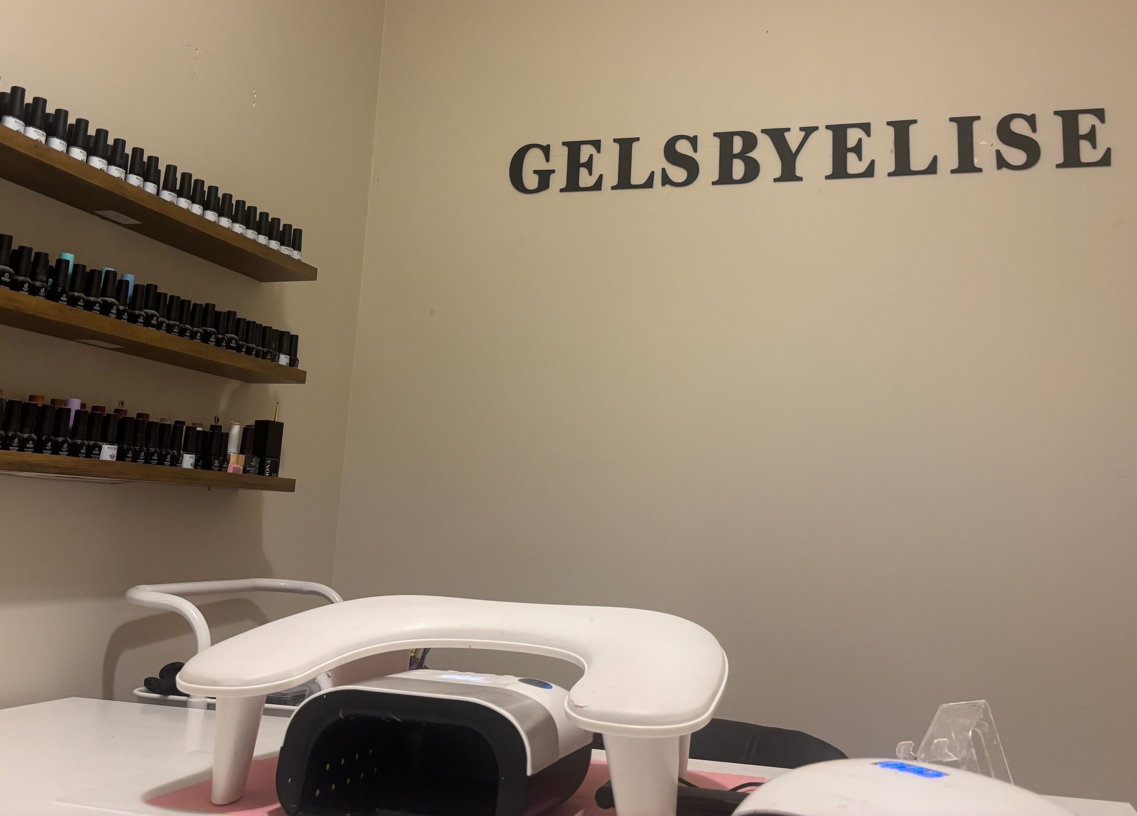 Gels by Elise in Forres, GB showcases nail polish collection and manicure station.