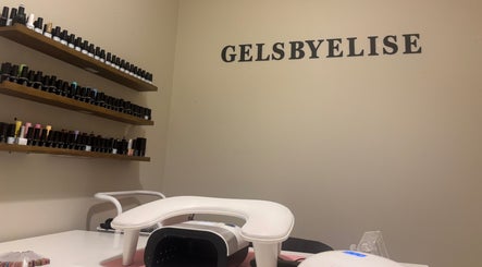 Gels by Elise in Forres, GB showcases nail polish collection and manicure station.