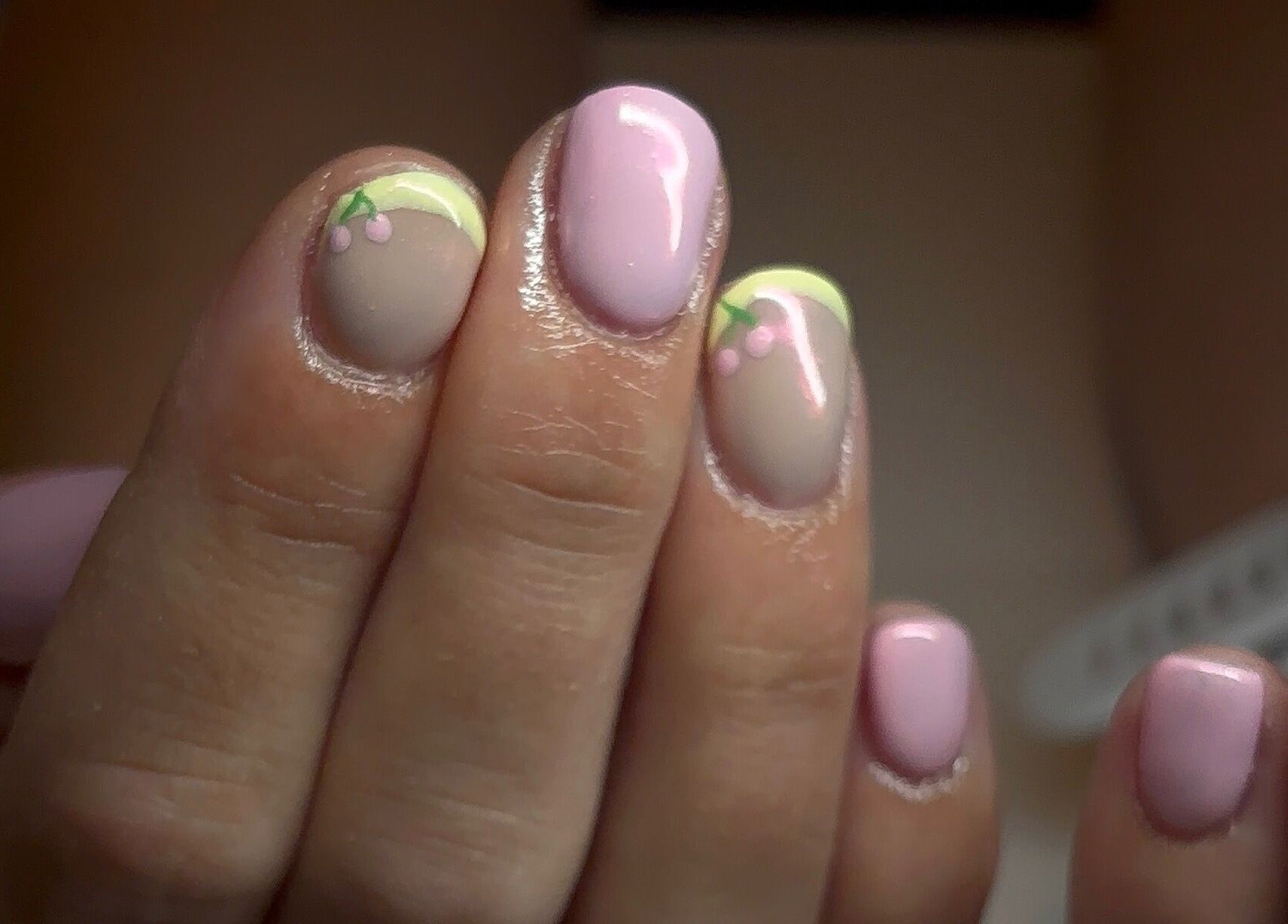 Intricate pink nail art at Gels by Elise, Forres, GB, showcasing elegant design.