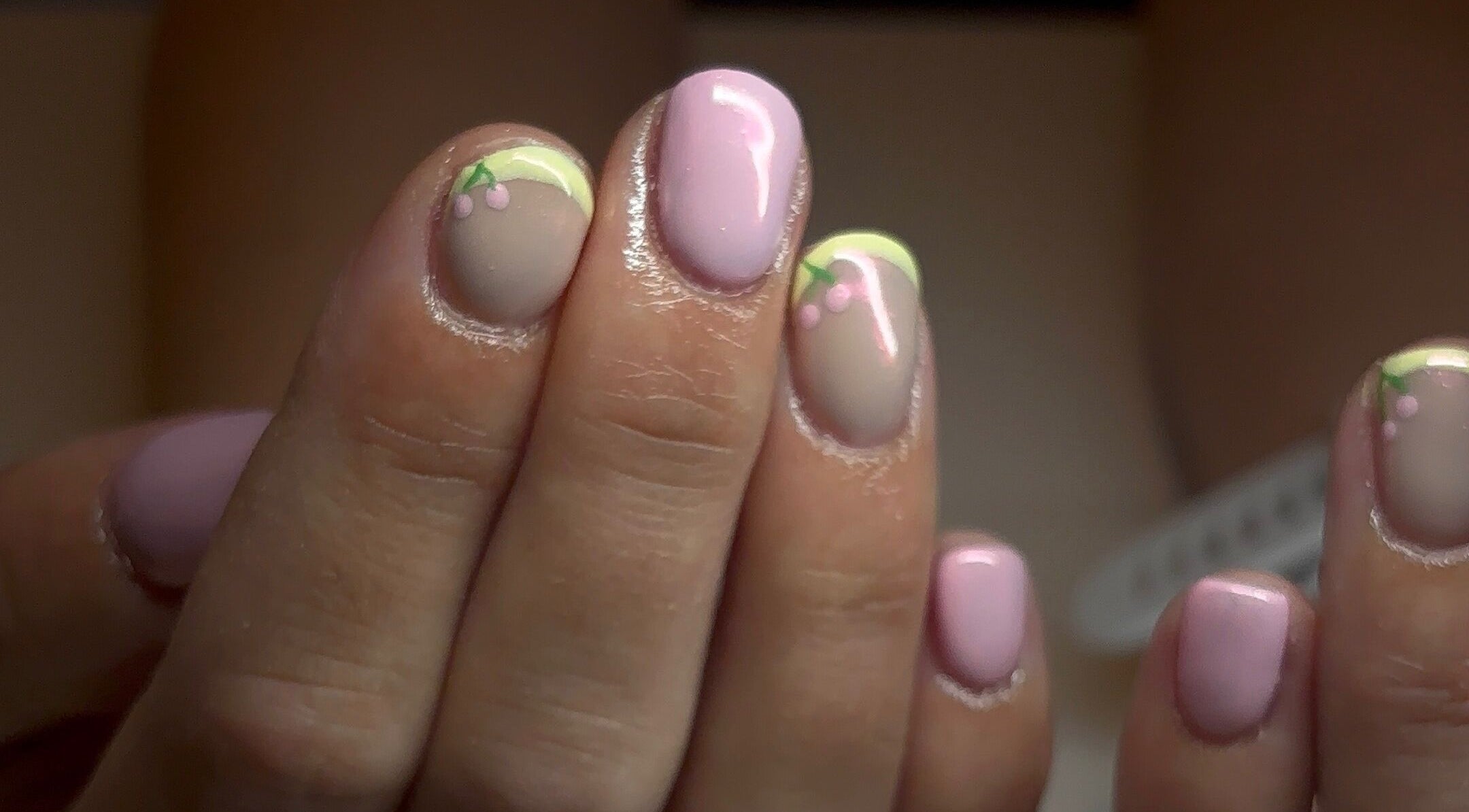 Intricate pink nail art at Gels by Elise, Forres, GB, showcasing elegant design.