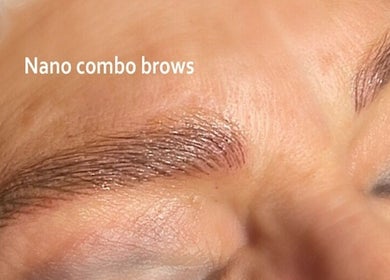 Detailed nano combo brows at The Makeup Monk, Costa Mesa, California, US.