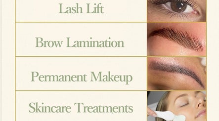 Array of beauty treatments at The Makeup Monk, Costa Mesa, California, US, featuring lash lift and more.