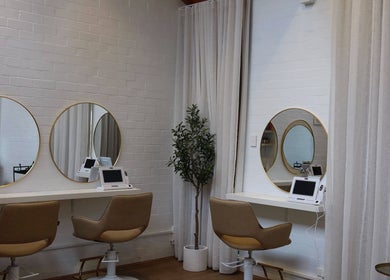 Chic styling area with mirrors at The Head Spa Perth, South Perth, Western Australia, AU.