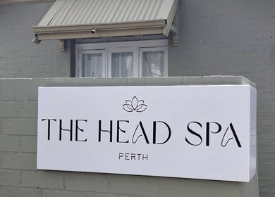 The Head Spa Perth entrance sign at South Perth, Western Australia, AU.