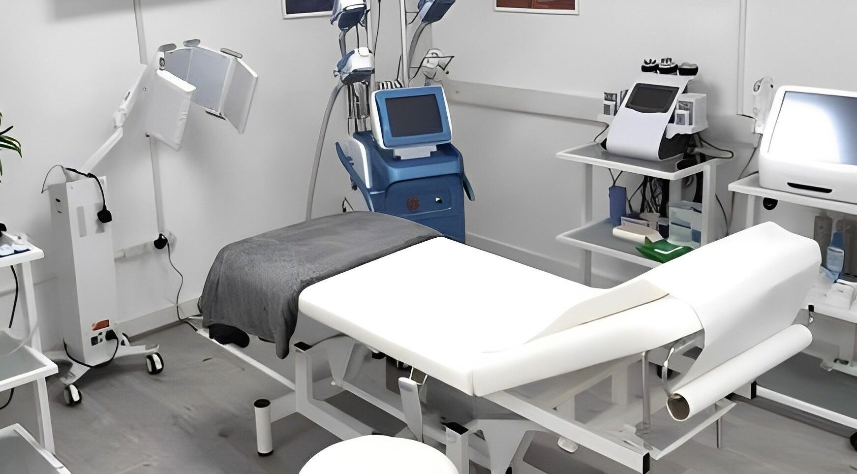 Modern treatment room at Vivo Body Studio Liverpool, England, GB, featuring advanced beauty equipment.