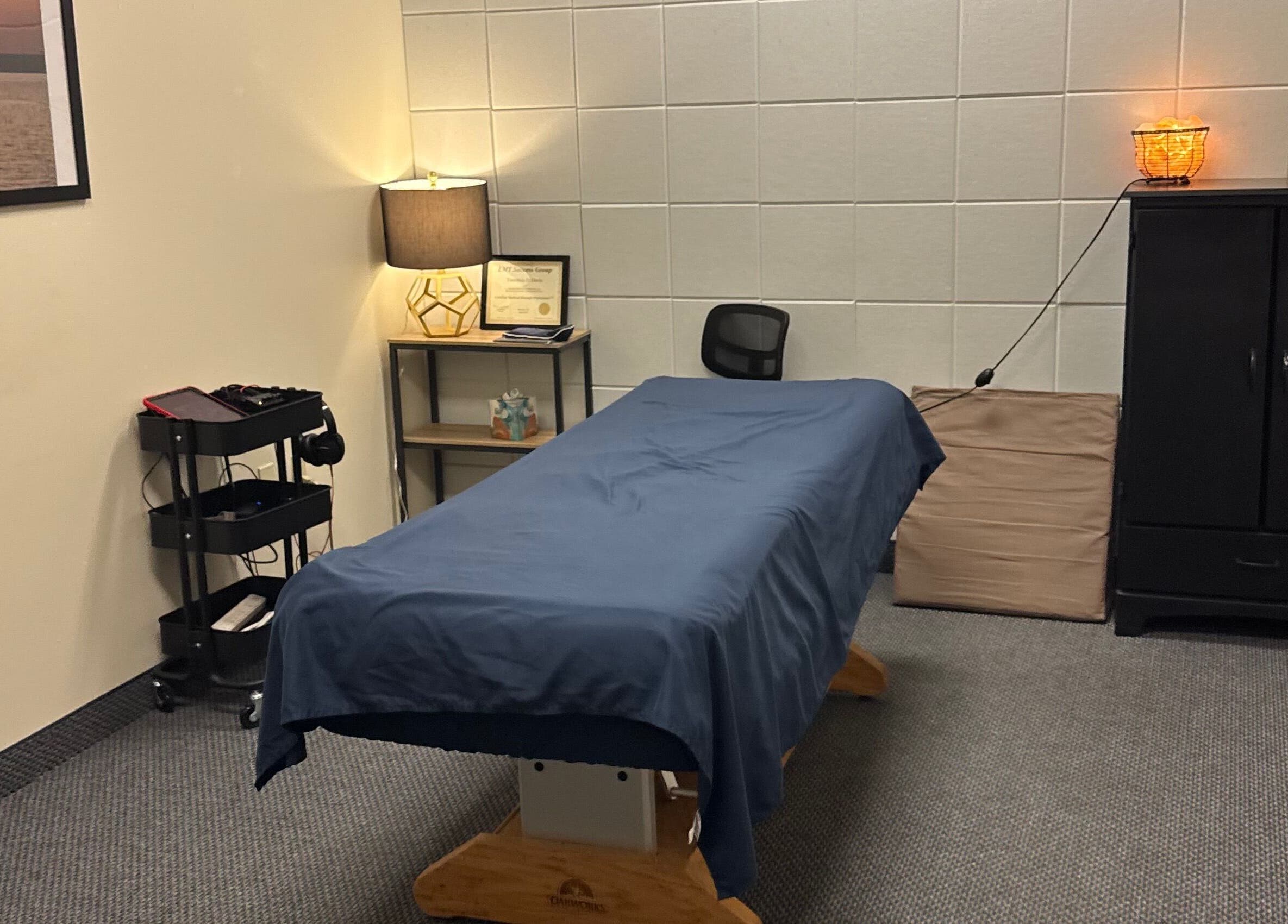 Cozy massage room at Revive Integrative Wellness | Grapevine, Texas, US with soothing ambiance.