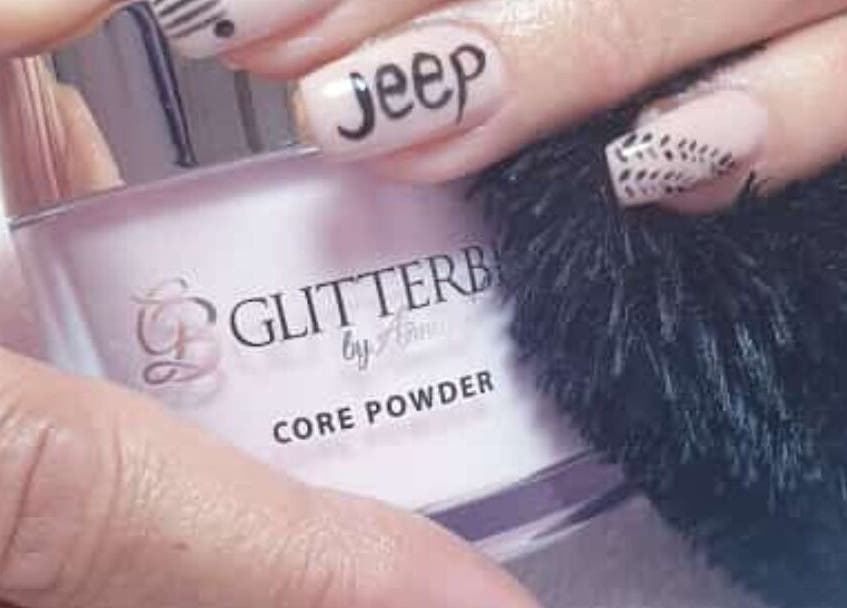 Stylish nail art using Glitterbells at Baroness Beauty, Vanderbijlpark, Gauteng, ZA.