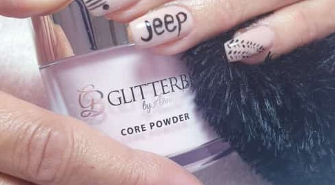 Stylish nail art using Glitterbells at Baroness Beauty, Vanderbijlpark, Gauteng, ZA.