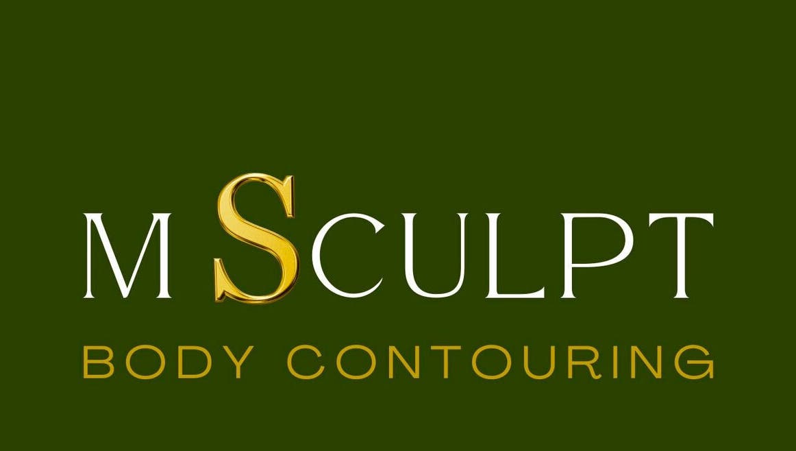 M Sculpt logo, a body contouring venue in Southampton, England, GB with a green and gold design.