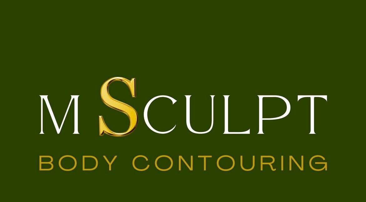 M Sculpt logo, a body contouring venue in Southampton, England, GB with a green and gold design.