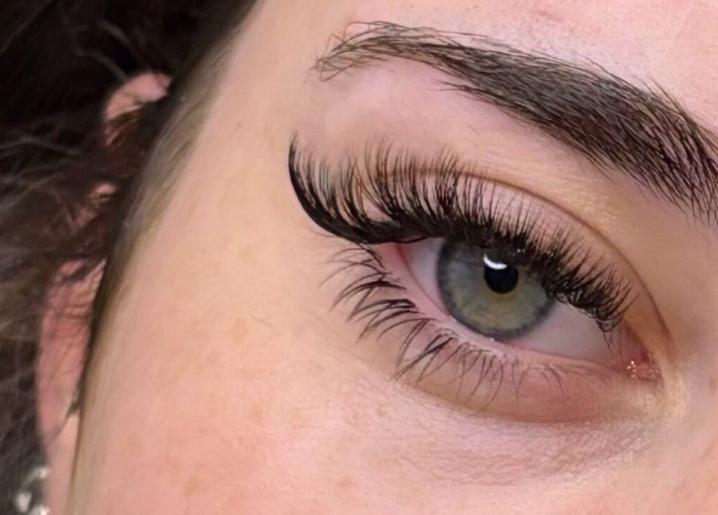 Close-up of eye with styled lashes at Luxxy Lash Artistry, Levin, Manawatū-whanganui, NZ.