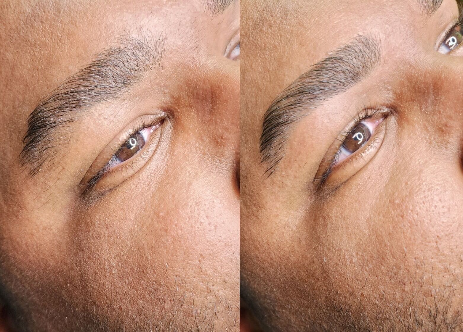 Close-up of expertly shaped brows by Ash Did That in Humble, Texas, US, showcasing precision and beauty.