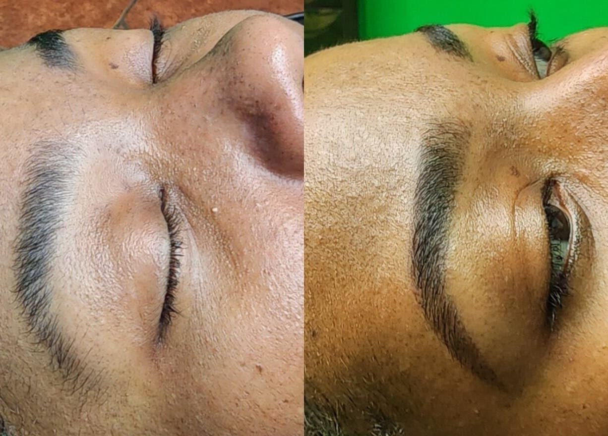 Eyebrow transformation at Ash Did That, Humble, Texas, US highlighting precision and style.