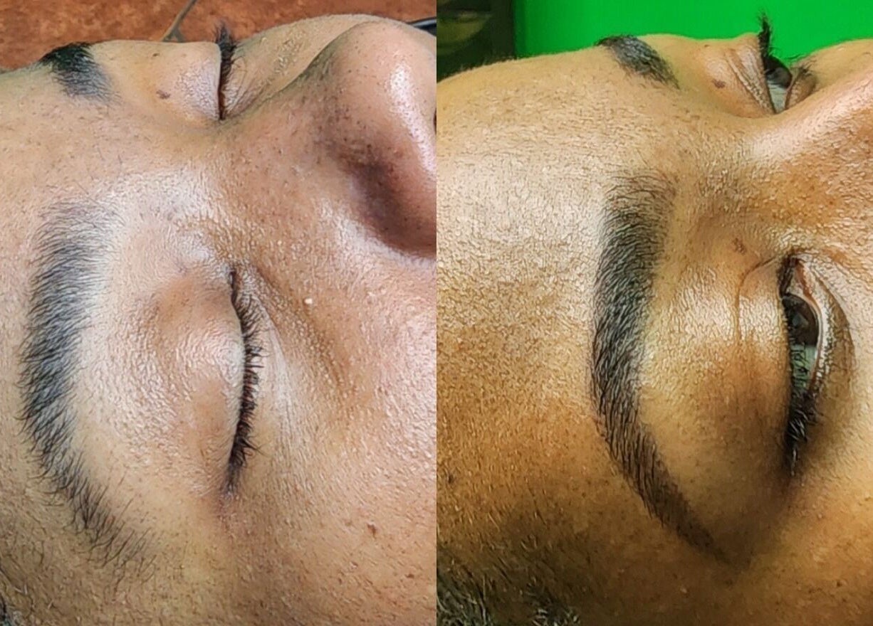 Eyebrow transformation at Ash Did That, Humble, Texas, US highlighting precision and style.