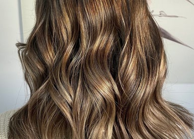 Shiny, golden wavy hair styled at Love Her Hair - by Clare Louise, Padbury, Western Australia, AU.