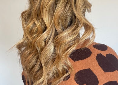 Golden curls styled at Love Her Hair - by Clare Louise, Padbury, Western Australia, AU.