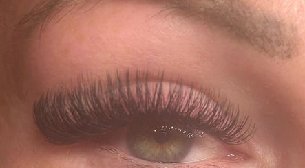 Close-up of eyelash extensions at LashXBrowStudio, Wellingborough, England, GB, showcasing vivid detail.