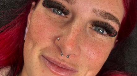 Close-up of lush eyelash extensions at LashXBrowStudio, Wellingborough, England, GB.