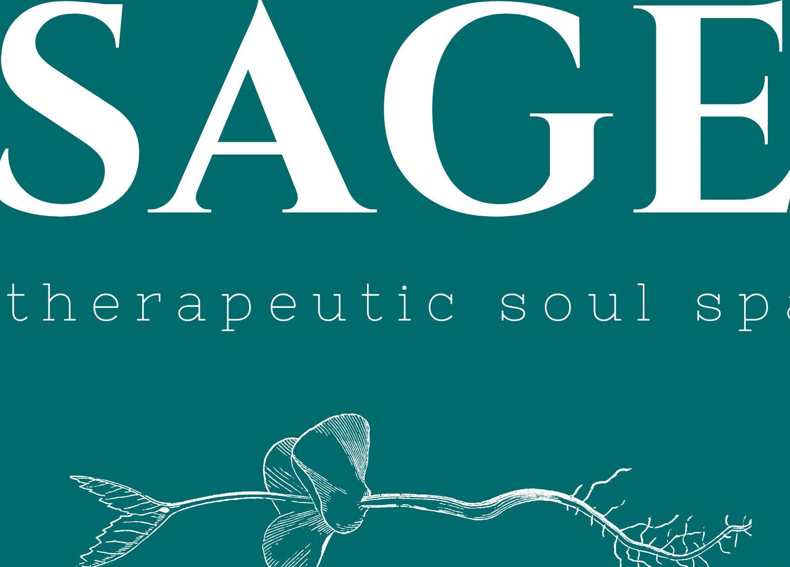 Logo of Sage Therapeutic Soul Spa in Tahoe City, California, US, featuring elegant floral design.