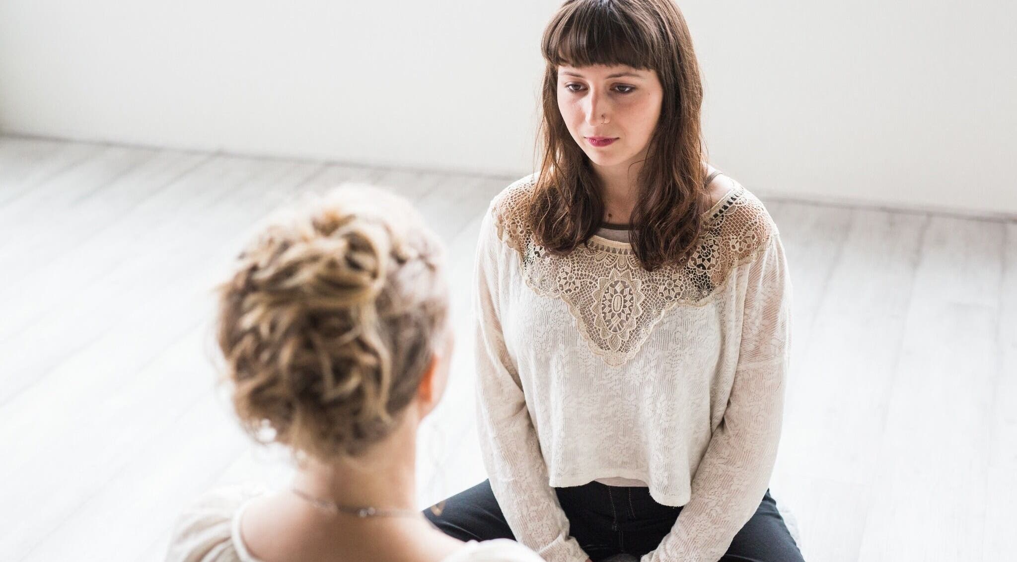 Two women meditate at Sage Therapeutic Soul Spa, Tahoe City, California, US, fostering relaxation and mindfulness.