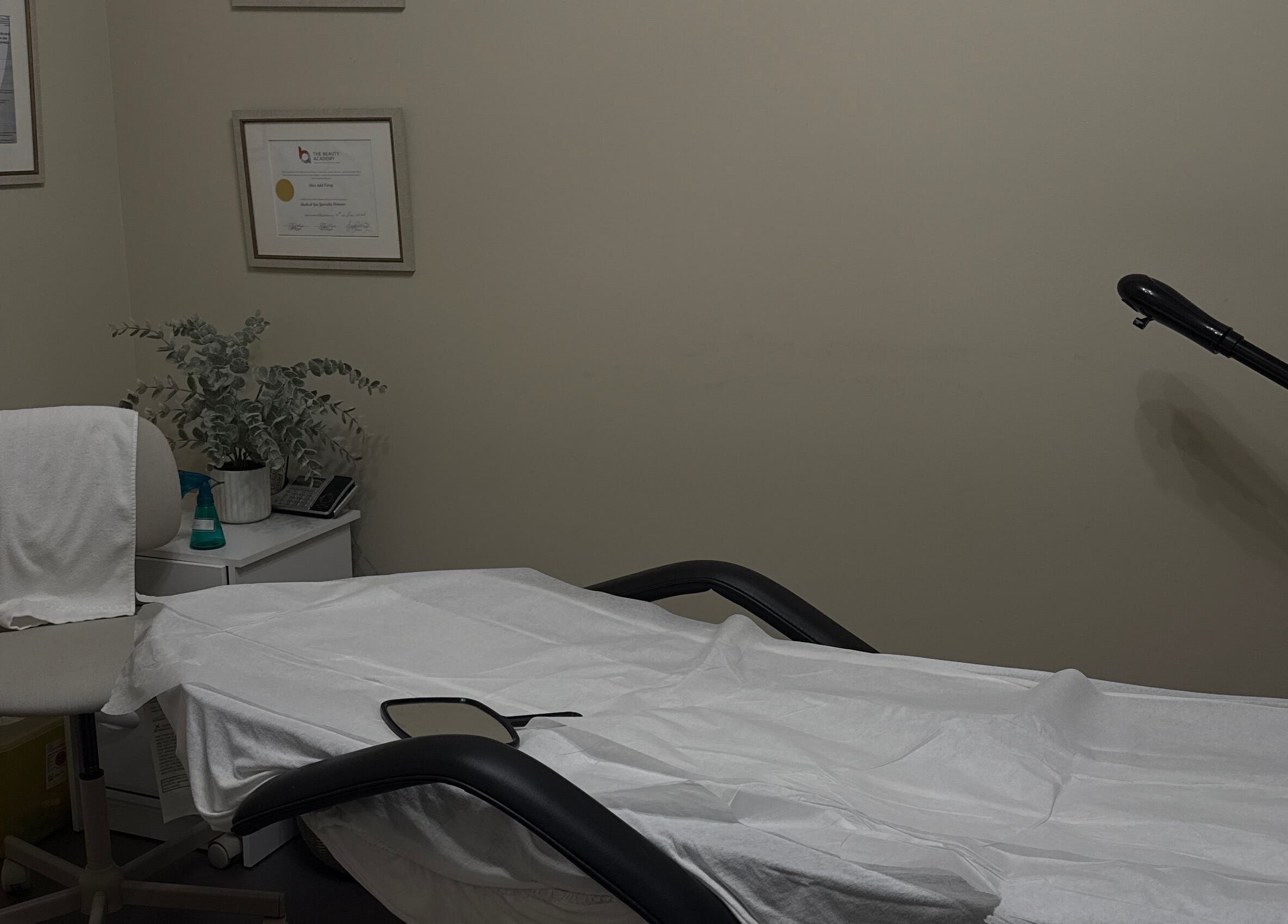 Relaxing treatment room at Mira Beauty, Ottawa, Ontario, CA, ready for wellness and beauty sessions.