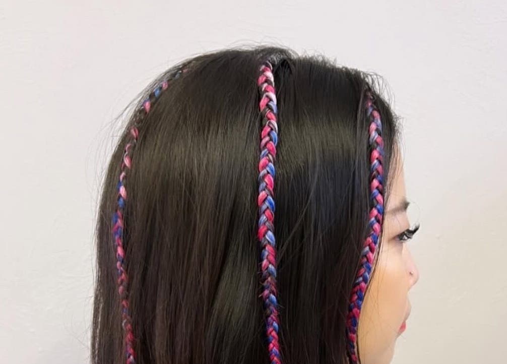 Vibrant braided hairstyle at Abai Braids, Parramatta, New South Wales, AU.
