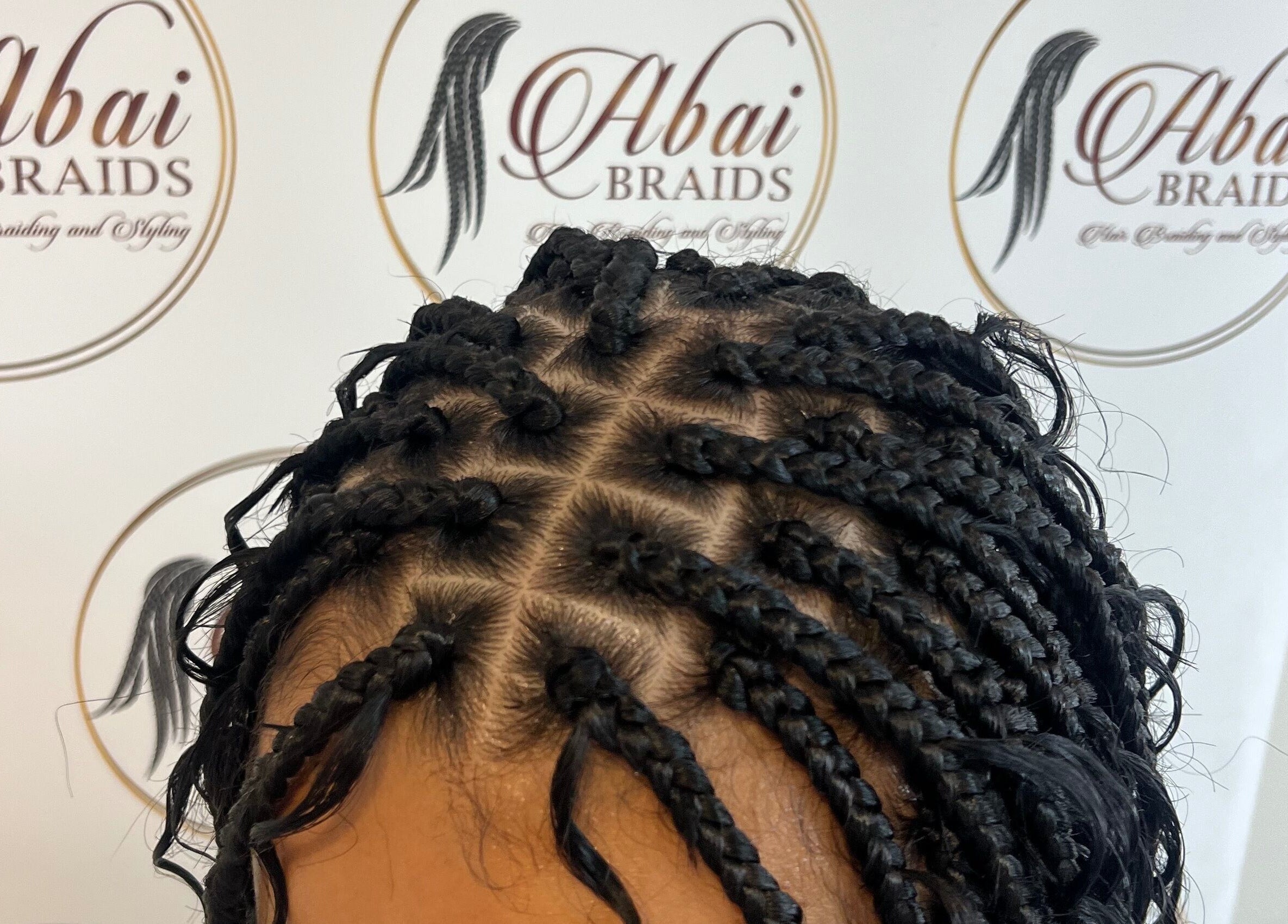 Intricate braided hairstyle at Abai Braids, Parramatta, New South Wales, AU. Professional hair braiding service.