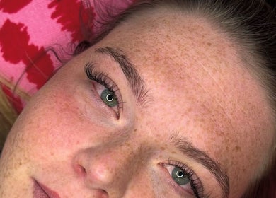 Lash treatment at Juicy Beauty, Gateshead, England, GB highlights natural lashes and skin glow.