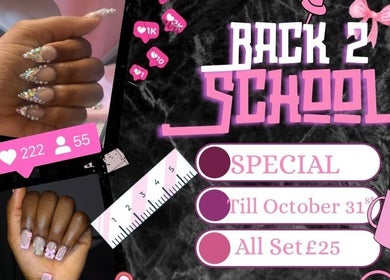 Back to school nail art promotion at MBLnailedit, Coventry, England, GB. Special offer valid till October 31.