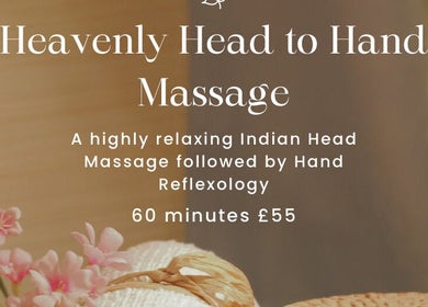 Heavenly Head to Hand Massage at Natalie Jane Wellbeing in Malmesbury, England, promoting relaxation and reflexology.