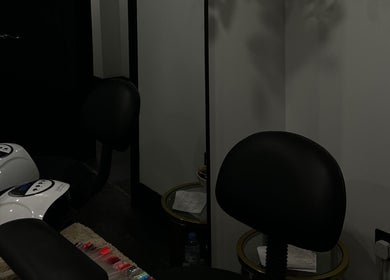 Modern nail studio at Nails By Georgie, Royal Tunbridge Wells, England, GB with professional manicure setup.