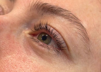 Close-up of natural eyelashes at The Beauty Stop, Edinburgh, Scotland, GB, enhancing eye beauty.