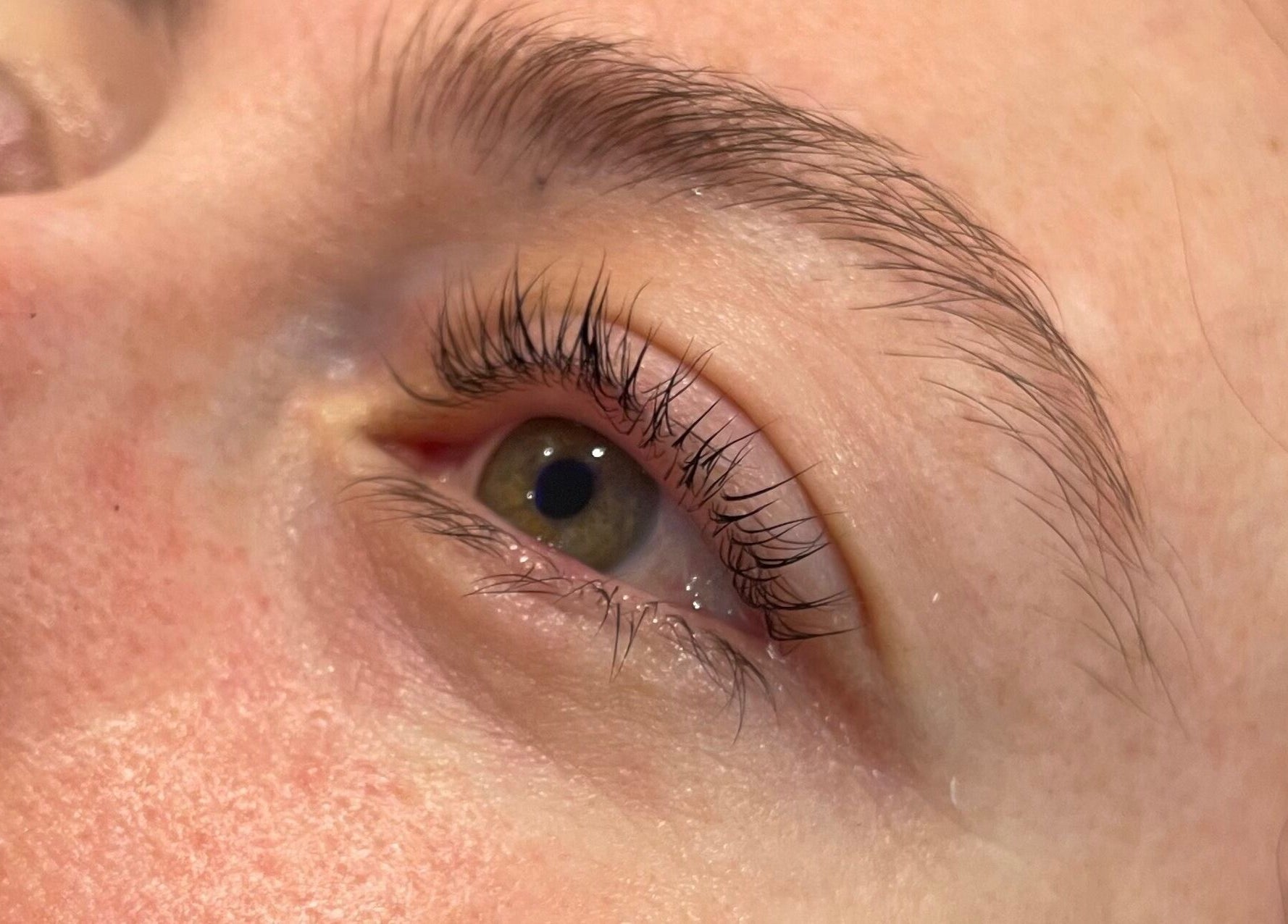 Close-up of natural eyelashes at The Beauty Stop, Edinburgh, Scotland, GB, enhancing eye beauty.