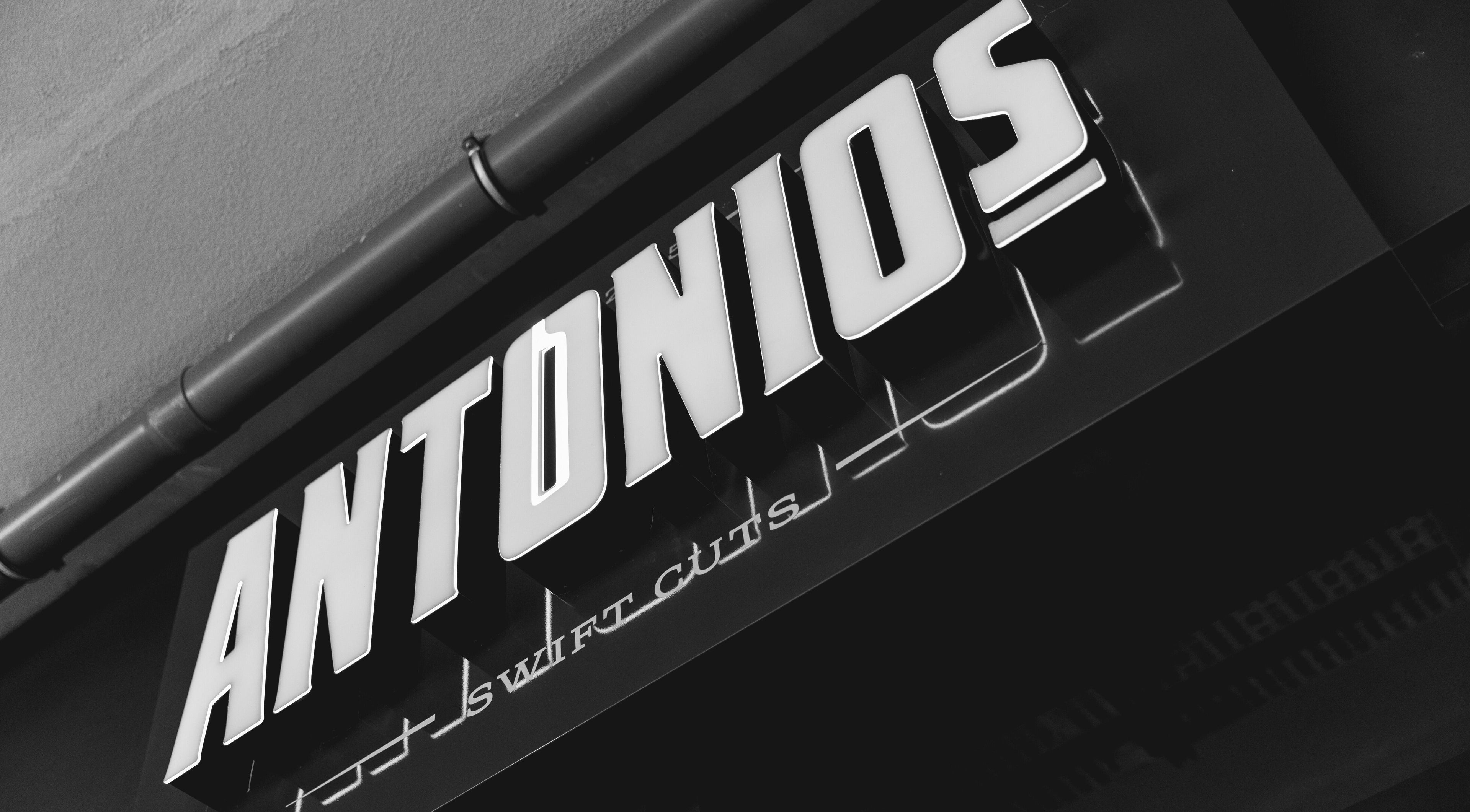 Bold signage of Antonio's Swift Cuts Campus Hub in Msida, MT capturing its modern elegance.
