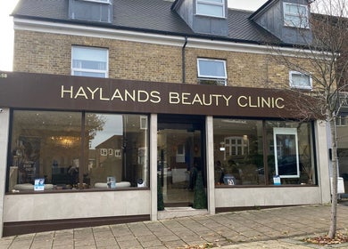 Haylands Beauty Clinic storefront in Buckhurst Hill, England, GB, showcasing modern design and inviting entrance.