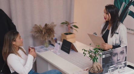 Client welcomed at Coco Luxe Skin Aesthetics, Cape Town, Western Cape, ZA reception area.