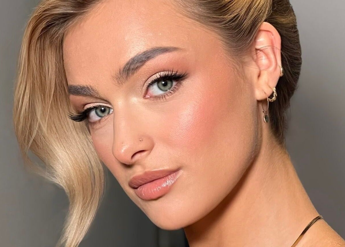 Close-up makeup showcase at Studio NK, Newbury, England, GB highlighting flawless beauty techniques.