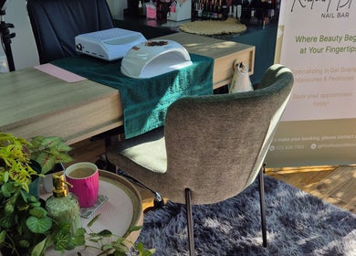 Beautiful nail bar setup at Radiant Blossom - Pretoria North, Pretoria, Gauteng, ZA with chair and nail equipment.